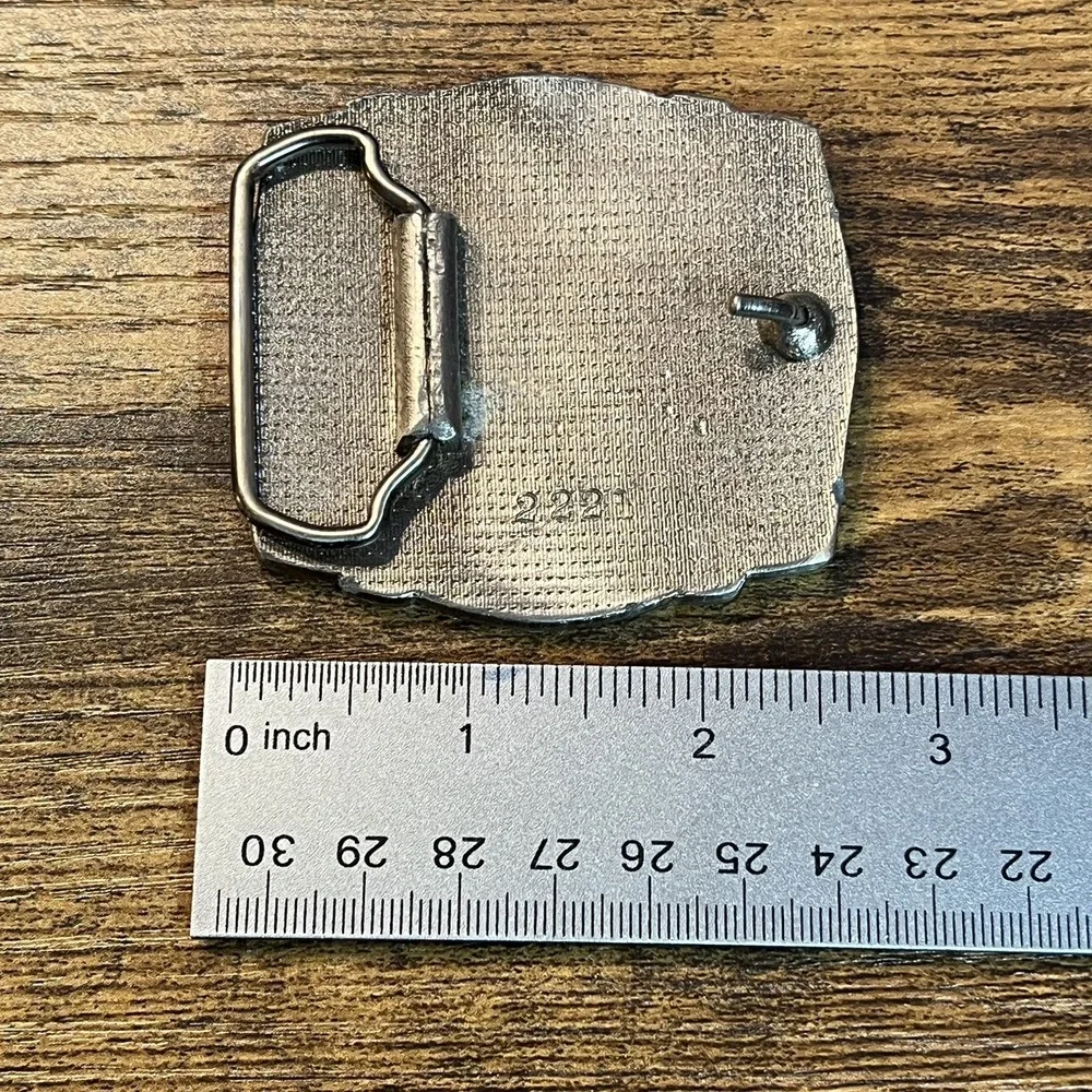 VYG Pewter Belt Buckle Disabled American Veterans Military USA Flag Soldier
